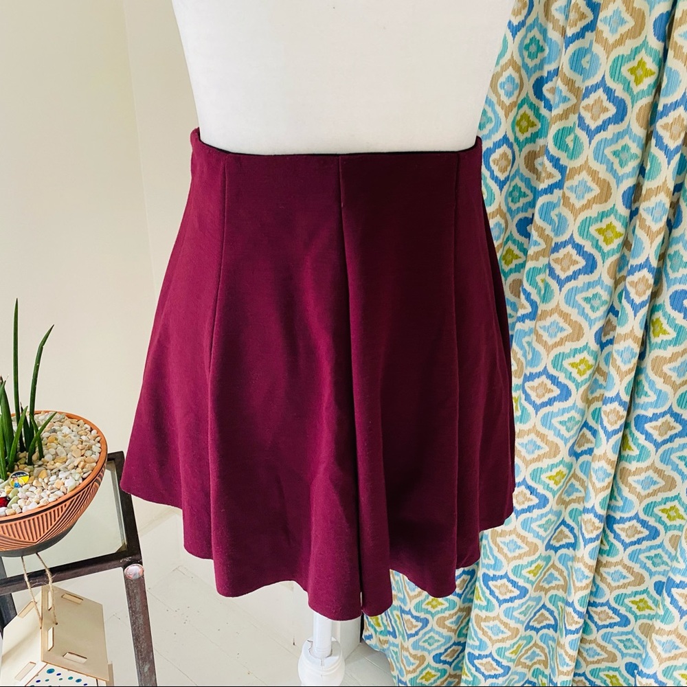 Brandy Melville Burgundy/maroon Skater Skirt